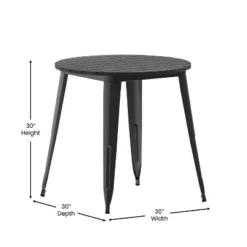 Emma And Oliver Indoor/Outdoor Dining Table, 30" Round All Weather Poly Resin Top With Steel Base -Emma And Oliver GUEST 37ab7a92 524f 4b96 86c5 982dd8b860fa