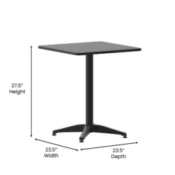 Emma And Oliver 23.5'' Square Aluminum Indoor-Outdoor Table With Base -Emma And Oliver GUEST 382d6fd2 8234 4cc0 91f6 515eab67b42d