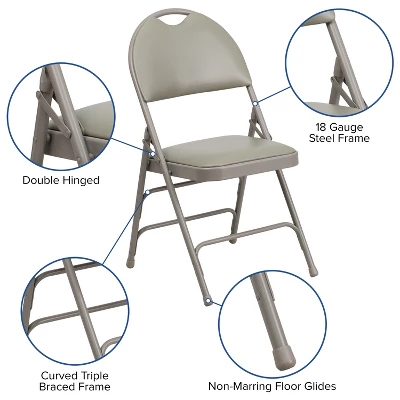 Emma And Oliver 4 Pack Home & Office Easy-Carry Party Events Padded Folding Chair 13 Emma And Oliver 4 Pack Home & Office Easy-Carry Party Events Padded Folding Chair - Image 13