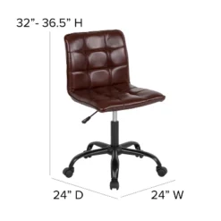 Emma And Oliver Home Office Armless Task Office Chair With Tufted Back/Seat -Emma And Oliver GUEST 39932b85 8a4d 4a56 87ec f0b4b5abe1b7