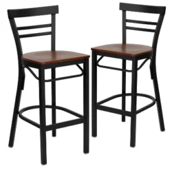 Emma And Oliver 2 Pack Two-Slat Ladder Back Metal Restaurant Barstool -Emma And Oliver GUEST 39a8791f 7eb6 4eb0 9c73 1228682463b2