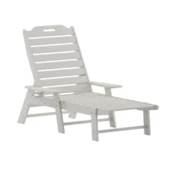 Emma And Oliver Poly Resin Adjustable Adirondack Lounger With Swivel Cup Holder For Indoor/Outdoor Use -Emma And Oliver GUEST 39b2d09f 0258 4f00 8609 dada696adb20