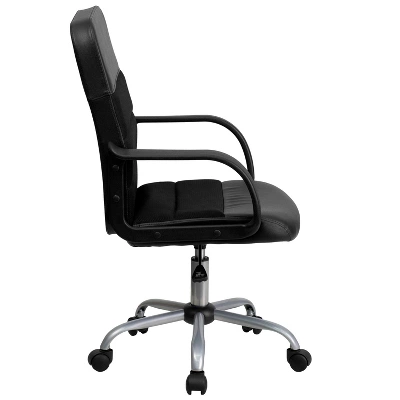 Emma And Oliver Mid-Back Black LeatherSoft And Mesh Swivel Task Office Chair With Arms 7 Emma And Oliver Mid-Back Black LeatherSoft And Mesh Swivel Task Office Chair With Arms - Image 7