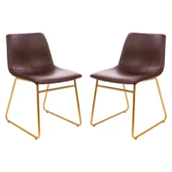 Emma And Oliver 18 Inch Indoor Dining Table Chairs, LeatherSoft Upholstery-Set Of 2 -Emma And Oliver GUEST 3ad18e2c 50e2 4601 a66f a732d1eb6b29