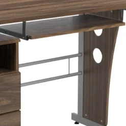 Emma And Oliver Desk With Three Drawer Single Pedestal And Pull-Out Keyboard Tray -Emma And Oliver GUEST 3adbe4cc de70 4b7b 872f e7b5357ee742