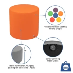 Emma And Oliver 18"H Soft Seating Flexible Circle For Classrooms And Common Spaces - Orange 12 Emma And Oliver 18"H Soft Seating Flexible Circle For Classrooms And Common Spaces - Orange -Emma And Oliver GUEST 3aed78e9 e1da 45a8 802f b847bb935ab4
