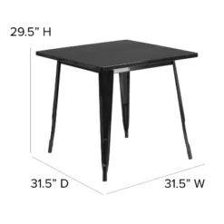 Emma And Oliver Commercial Grade 31.5" Square Colorful Metal Indoor-Outdoor Dining Table -Emma And Oliver GUEST 3afe39e4 b0eb 4141 bb5b 90ccc211a39e