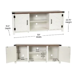 Emma And Oliver 59 Inch Barn Door TV Stand Fits Up To 65" TV's With Adjustable Shelf -Emma And Oliver GUEST 3b63d7e8 a67b 4be6 b324 eda95d407342
