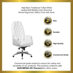 Emma And Oliver High Back Traditional Button Tufted Multifunction Swivel Ergonomic Office Chair -Emma And Oliver GUEST 3b70dff7 5271 45ab b2f3 d7681110b51c