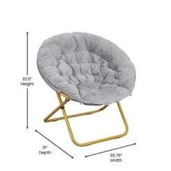 Emma And Oliver Oversize Folding Saucer Chair With Cozy Faux Fur Cushion And Metal Frame For Dorms, Bedrooms, Apartments And More 15 Emma And Oliver Oversize Folding Saucer Chair With Cozy Faux Fur Cushion And Metal Frame For Dorms, Bedrooms, Apartments And More -Emma And Oliver GUEST 3bb53071 d31e 4eac bf78 cf6581f75b9c