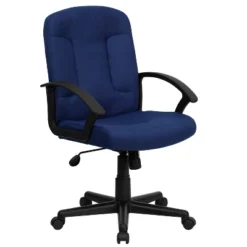Emma And Oliver Mid-Back Fabric Executive Swivel Office Chair With Nylon Arms -Emma And Oliver GUEST 3bba801e 44f3 4ceb bb03 14218440125b