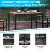 Emma And Oliver 35" Square All-Weather Faux Teak Patio Dining Table With Steel Frame - Seats 4