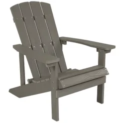 Emma And Oliver All-Weather Adirondack Chair In Faux Wood -Emma And Oliver GUEST 3cde43f3 1477 43df 9fd2 ce8df6510594