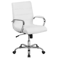 Emma And Oliver Mid-Back Executive Swivel Office Chair With Metal Frame And Arms -Emma And Oliver GUEST 3e0aa052 15be 4e03 ab8a ce6db71cf20c