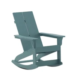 Emma And Oliver Modern All-Weather Poly Resin Adirondack Rocking Chair For Indoor/Outdoor Use -Emma And Oliver GUEST 3e3019e8 4450 4286 b760 ef1174c6ce63