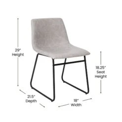 Emma And Oliver 18 Inch Indoor Dining Table Chairs, LeatherSoft Upholstery-Set Of 2 -Emma And Oliver GUEST 3e456a58 df32 4412 aba2 6d83e5257aab