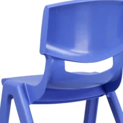 Emma And Oliver 4 Pack Blue Plastic Stack School Chair With 15.5"H Seat, 3rd-7th School Chair -Emma And Oliver GUEST 3e609fc9 fa31 47c8 acbf bb16bf6594d2