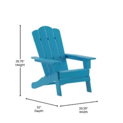 Emma And Oliver Set Of 4 Adirondack Chairs With Cup Holders, Weather Resistant HDPE Adirondack Chairs -Emma And Oliver GUEST 3edc2301 71fe 46f6 9ee0 629a931d202a