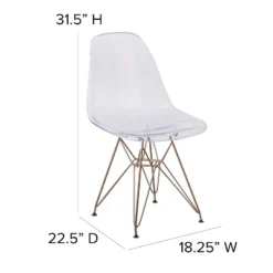 Emma And Oliver Ghost Chair With Gold Metal Base -Emma And Oliver GUEST 3fe4deb9 f4d9 490b 8966 86d6822fbe9e
