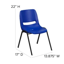 Emma And Oliver Ergonomic Kid's Shell Stack Chair - 12" Seat Daycare Home School -Emma And Oliver GUEST 408ce899 bae1 4bf7 b837 4636fac586ab