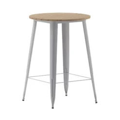Emma And Oliver Indoor/Outdoor Bar Top Table, 30" Round All Weather Poly Resin Top With Steel Base -Emma And Oliver GUEST 41b14972 ff08 4232 8ebb 652cce53a064