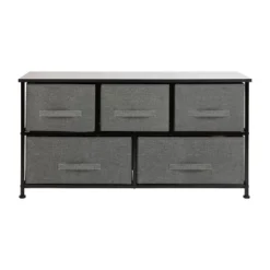 Emma And Oliver 5 Drawer Storage Chest With Wood Top & Dark Fabric Pull Drawers -Emma And Oliver GUEST 425ff952 2be4 44f2 b46e c7e25906fd95
