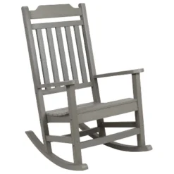 Emma And Oliver Set Of 2 All-Weather Poly Resin Faux Wood Rocking Chairs For Porch &Patio -Emma And Oliver GUEST 42b463ee 3ece 4ea5 a7e3 412bfa696a1f