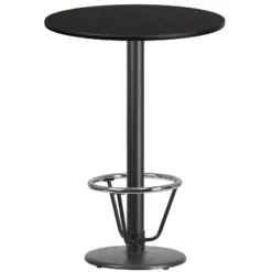 Emma And Oliver 30" Round Laminate Bar Table With 18" Round Foot Ring Base -Emma And Oliver GUEST 42bb4cf5 fa1e 436c b362 ccd78b10f13e