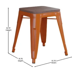 Emma And Oliver Set Of Four Table Height Backless Stacking Welded Iron Stools With Wooden Seats And Under Seat Bracing For Indoor Use -Emma And Oliver GUEST 4355fd1b d413 4482 8c2a 19db361c9f73