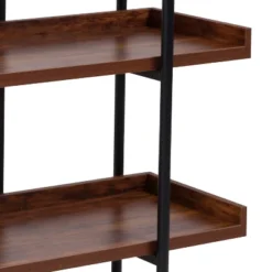 Emma And Oliver 3 Shelf 35"H Storage Display Unit Bookcase In Rustic Wood Grain Finish -Emma And Oliver GUEST 43a79d39 bd2e 4bf4 a947 222a1f08f1af
