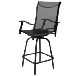Emma And Oliver Patio Bar Height Stools Set Of 2, All-Weather Textilene Swivel Stools -Emma And Oliver GUEST 43bb6de2 a674 4518 8010 c8b2c766049f