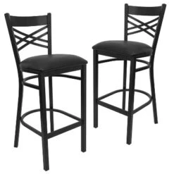 Emma And Oliver 2 Pack "X" Back Metal Restaurant Barstool -Emma And Oliver GUEST 4425e671 f9ed 4799 8454 a7edd90fbe75