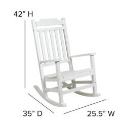 Emma And Oliver All-Weather Rocking Chair In Faux Wood - Patio And Backyard Furniture -Emma And Oliver GUEST 44899758 15f5 4b3e abb6 b684147826ee