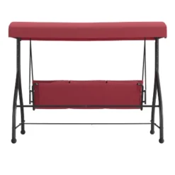 Emma And Oliver 3-Seat Outdoor Steel Converting Patio Swing And Bed Canopy Hammock -Emma And Oliver GUEST 452605a9 30d5 4aa9 8749 4abb5a638e62