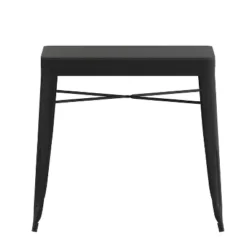 Emma And Oliver Modern Weather And Rust Resistant Black Steel Patio Table With Polyresin Top And Rounded Corners For Indoor And Outdoor Use -Emma And Oliver GUEST 457ef098 a0e1 49bf 9ec3 0a27f48b4691