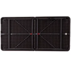 Emma And Oliver 4-Foot Height Adjustable Bi-Fold Dark Gray Plastic Folding Table With Handle -Emma And Oliver GUEST 45c90b05 e9a2 492f 9490 399e0a82d823