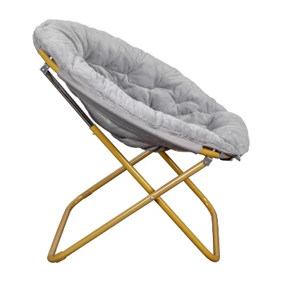 Emma And Oliver Oversize Folding Saucer Chair With Cozy Faux Fur Cushion And Metal Frame For Dorms, Bedrooms, Apartments And More 7 Emma And Oliver Oversize Folding Saucer Chair With Cozy Faux Fur Cushion And Metal Frame For Dorms, Bedrooms, Apartments And More - Image 7