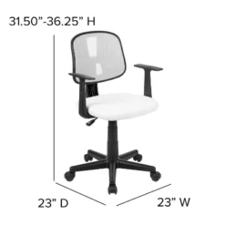 Emma And Oliver Pivot Back Mesh Swivel Task Office Chair With Arms -Emma And Oliver GUEST 479a94c0 e29e 4566 9286 41886a469452