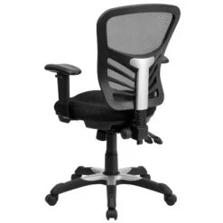 Emma And Oliver Mid-Back Black Mesh Multifunction Ergonomic Office Chair With Adjustable Arms -Emma And Oliver GUEST 47b4756a c98c 45b8 b7a1 e34fc855ea8d