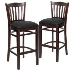 Emma And Oliver 2 Pack Vertical Slat Back Wooden Restaurant Barstool -Emma And Oliver GUEST 480106be c1a6 4f27 9de9 90c24238d93e