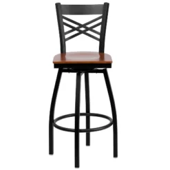 Emma And Oliver Black "X" Back Swivel Metal Restaurant Dining Barstool 17 Emma And Oliver Black "X" Back Swivel Metal Restaurant Dining Barstool -Emma And Oliver GUEST 480e30d2 ccad 46ca 9401 e00fa4333b70