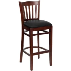 Emma And Oliver Vertical Slat Back Wooden Restaurant Dining Barstool -Emma And Oliver GUEST 4870e67d 11b2 40de 9063 b7b086d1ee39