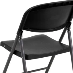 Emma And Oliver 6 Pack 330 Lb. Capacity Black Plastic Folding Chair - Charcoal Frame - Event Chair -Emma And Oliver GUEST 4905e2a6 eecc 4b7b 9baf 9fa86c8181ef