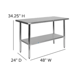 Emma And Oliver Stainless Steel 18 Gauge Prep And Work Table With Undershelf 12 Emma And Oliver Stainless Steel 18 Gauge Prep And Work Table With Undershelf -Emma And Oliver GUEST 4986037b 824f 4015 8b75 33f4d2b108d2