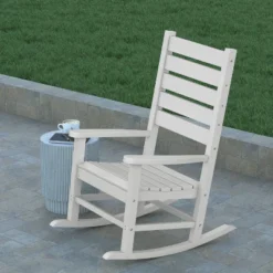 Emma And Oliver Contemporary Rocking Chair, All-Weather HDPE Indoor/Outdoor Rocker -Emma And Oliver GUEST 49d0df9f 16ed 479f b969 8ceb1c717d3a
