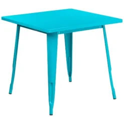 Emma And Oliver Commercial Grade 31.5" Square Colorful Metal Indoor-Outdoor Dining Table -Emma And Oliver GUEST 49ffe59f a5f6 4b1b 9b96 083ab439f598