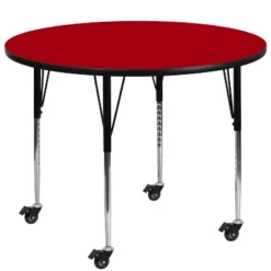 Emma And Oliver Mobile 48" Round Laminate Adjustable Activity Table -Emma And Oliver GUEST 4a9286e9 8dcc 4deb 853a 588e04322fab