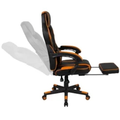 Emma And Oliver Black/Orange Ergonomic Gaming Chair -Recline Back/Arms, Footrest, Massaging Lumbar 20 Emma And Oliver Black/Orange Ergonomic Gaming Chair -Recline Back/Arms, Footrest, Massaging Lumbar -Emma And Oliver GUEST 4a9672fd 2aca 4e29 93d1 ee679d7cf78e