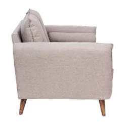 Emma And Oliver Upholstered Mid-Century Modern Pocket Spring Loveseat With Wooden Legs And Removable Back Cushions -Emma And Oliver GUEST 4aeafb7e 4004 4001 ab36 ecfae0e5bbad