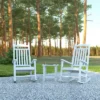 Emma And Oliver Set Of 2 Indoor/Outdoor Poly Resin Rocking Chairs With Side Table